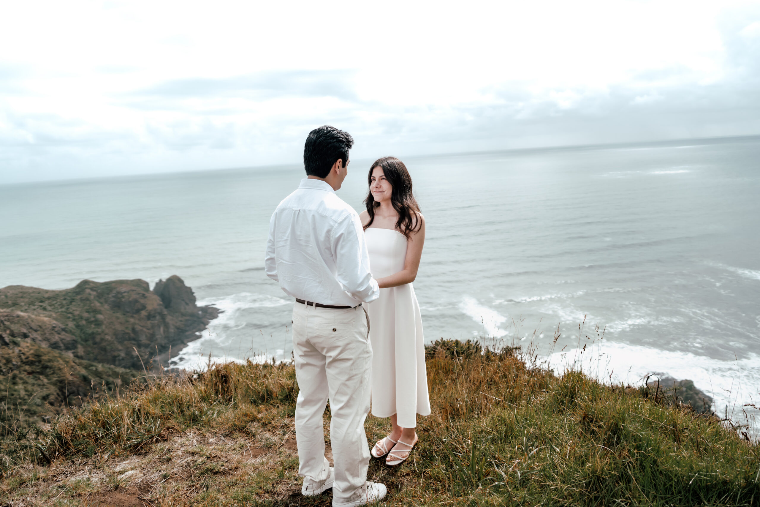Surprise helicopter proposal in New Zealand at Bethells Beach